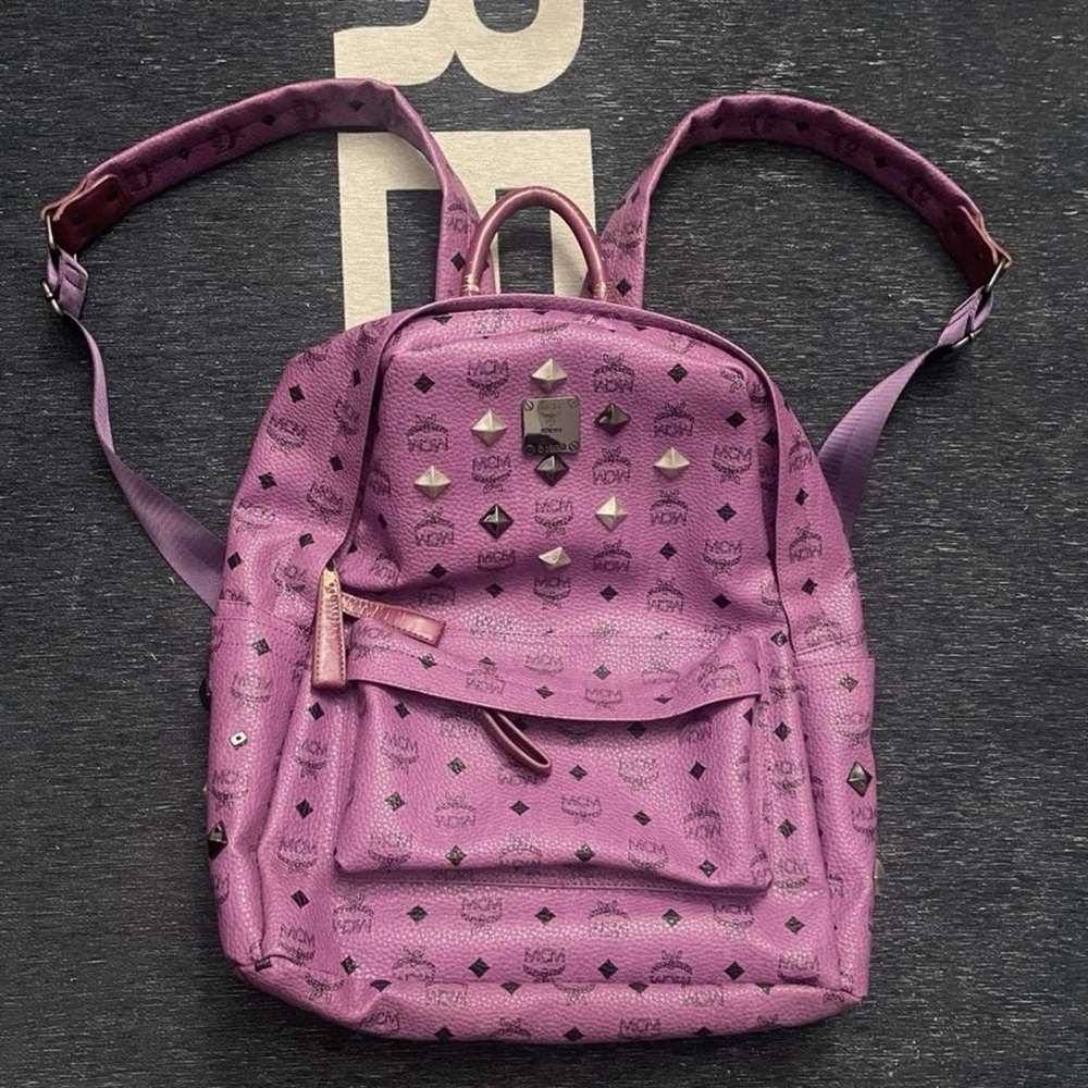 Mcm Lavender Studded Backpack - image 1